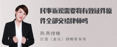 民事诉讼需要将有效证件原件全部交给律师吗