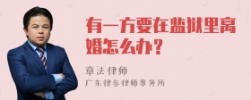 有一方要在监狱里离婚怎么办？