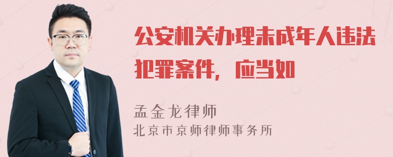 公安机关办理未成年人违法犯罪案件，应当如