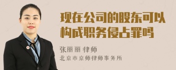 现在公司的股东可以构成职务侵占罪吗