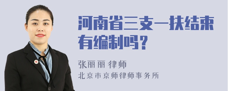 河南省三支一扶结束有编制吗？