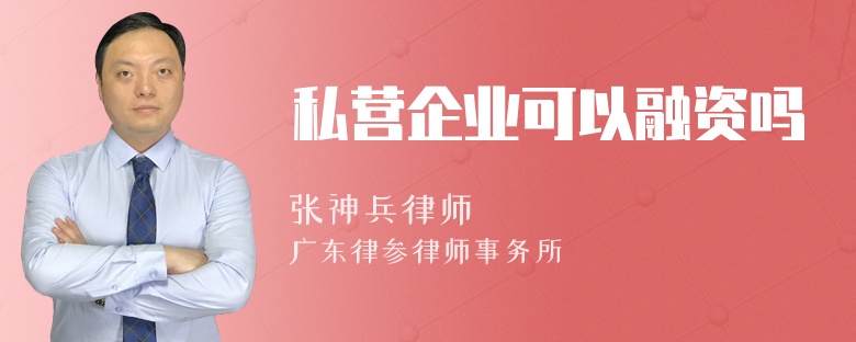 私营企业可以融资吗