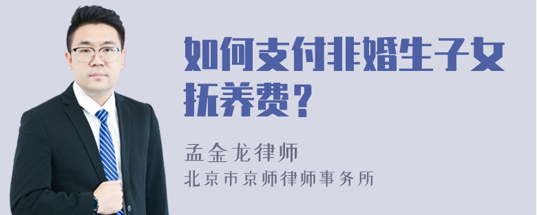 如何支付非婚生子女抚养费？