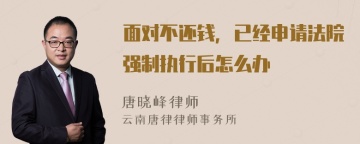 面对不还钱，已经申请法院强制执行后怎么办