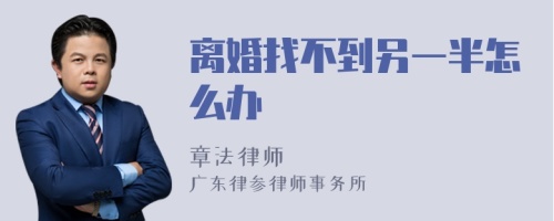 离婚找不到另一半怎么办