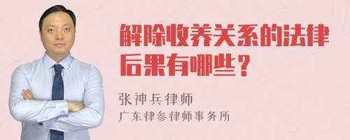 解除收养关系的法律后果有哪些？