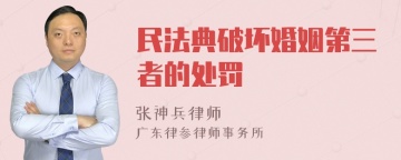 民法典破坏婚姻第三者的处罚