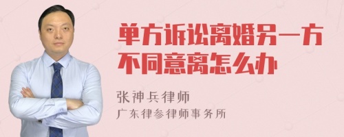 单方诉讼离婚另一方不同意离怎么办