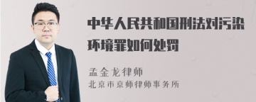 中华人民共和国刑法对污染环境罪如何处罚