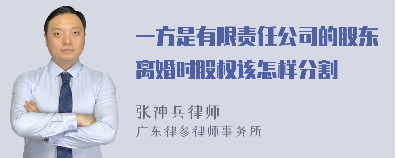 一方是有限责任公司的股东离婚时股权该怎样分割