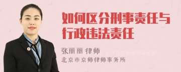 如何区分刑事责任与行政违法责任