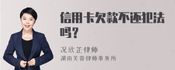 信用卡欠款不还犯法吗？