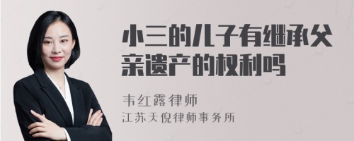 小三的儿子有继承父亲遗产的权利吗