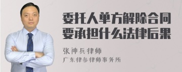 委托人单方解除合同要承担什么法律后果