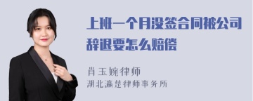 上班一个月没签合同被公司辞退要怎么赔偿