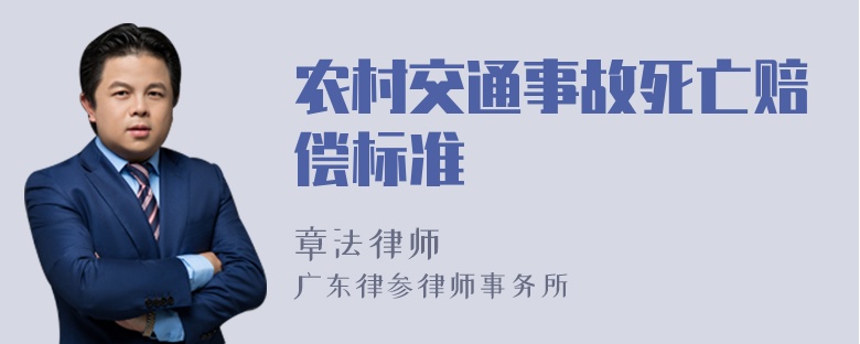 农村交通事故死亡赔偿标准