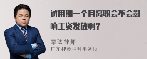 试用期一个月离职会不会影响工资发放啊？