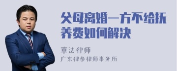 父母离婚一方不给抚养费如何解决