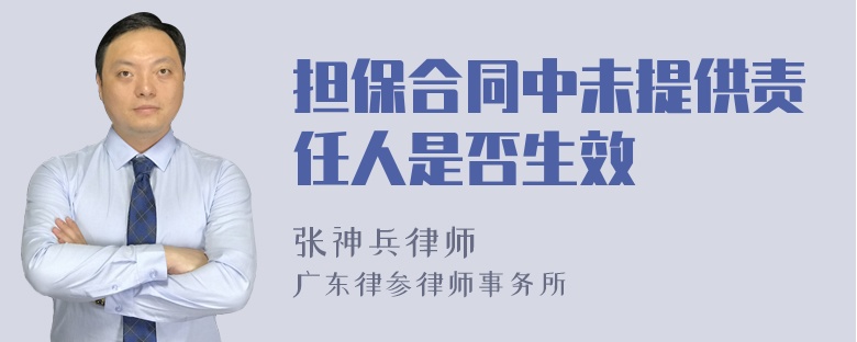 担保合同中未提供责任人是否生效