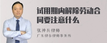 试用期内解除劳动合同要注意什么