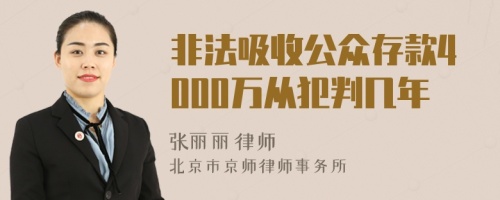 非法吸收公众存款4000万从犯判几年