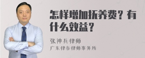 怎样增加抚养费？有什么效益？