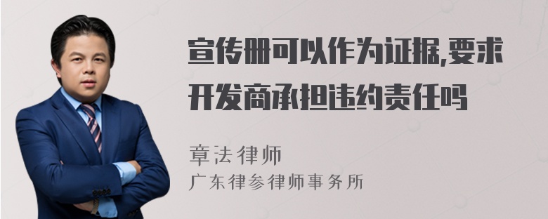 宣传册可以作为证据,要求开发商承担违约责任吗