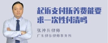 起诉支付抚养费能要求一次性付清吗