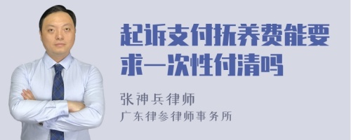 起诉支付抚养费能要求一次性付清吗