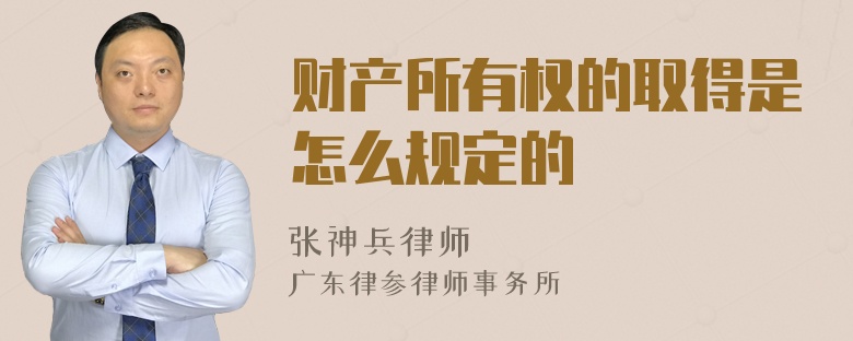 财产所有权的取得是怎么规定的