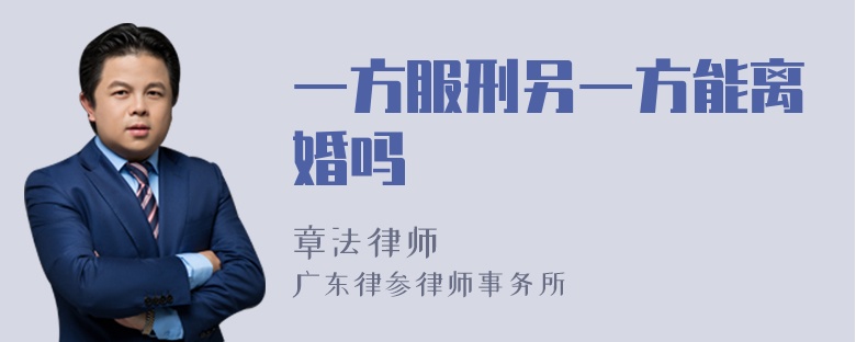 一方服刑另一方能离婚吗