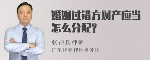 婚姻过错方财产应当怎么分配?