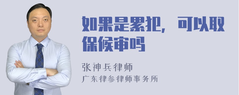 如果是累犯，可以取保候审吗