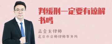 判缓刑一定要有谅解书吗