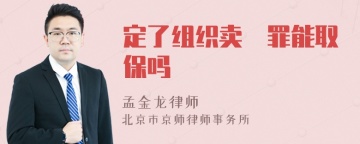 定了组织卖婬罪能取保吗