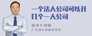 一个法人公司可以开几个一人公司