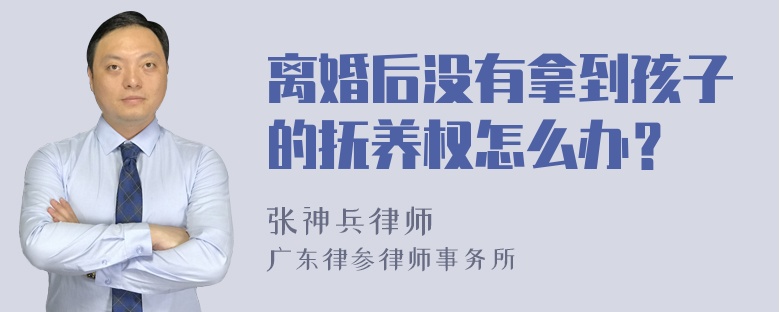 离婚后没有拿到孩子的抚养权怎么办？