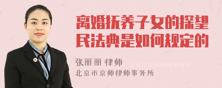 离婚抚养子女的探望民法典是如何规定的