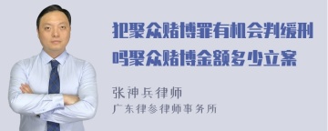 犯聚众赌博罪有机会判缓刑吗聚众赌博金额多少立案