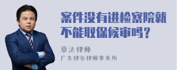 案件没有进检察院就不能取保候审吗？