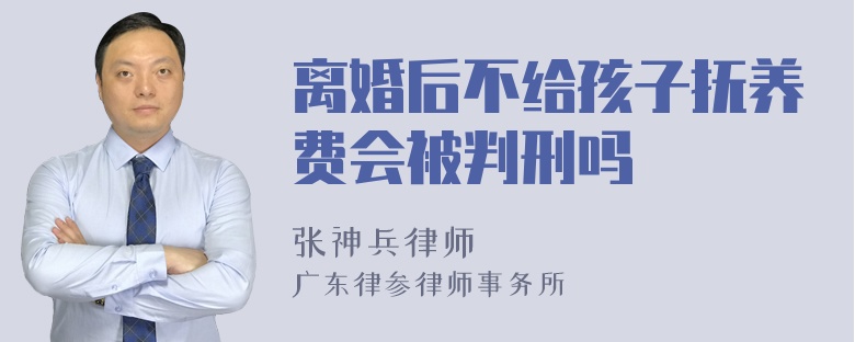 离婚后不给孩子抚养费会被判刑吗