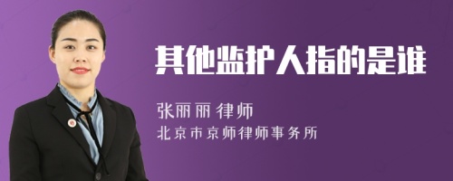 其他监护人指的是谁