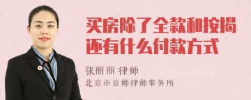 买房除了全款和按揭还有什么付款方式