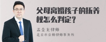 父母离婚孩子的抚养权怎么判定？