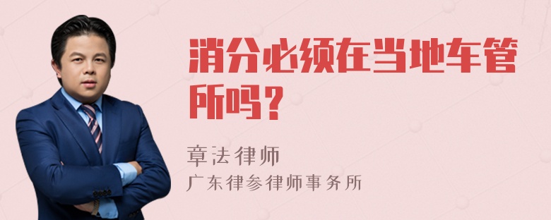 消分必须在当地车管所吗？