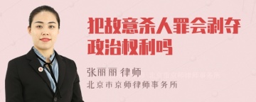 犯故意杀人罪会剥夺政治权利吗