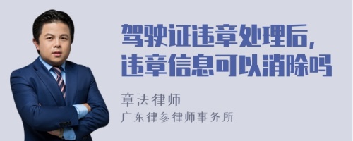 驾驶证违章处理后，违章信息可以消除吗