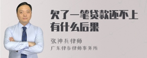 欠了一笔贷款还不上有什么后果