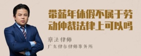 带薪年休假不属于劳动仲裁法律上可以吗