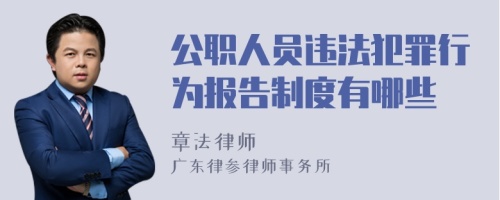 公职人员违法犯罪行为报告制度有哪些